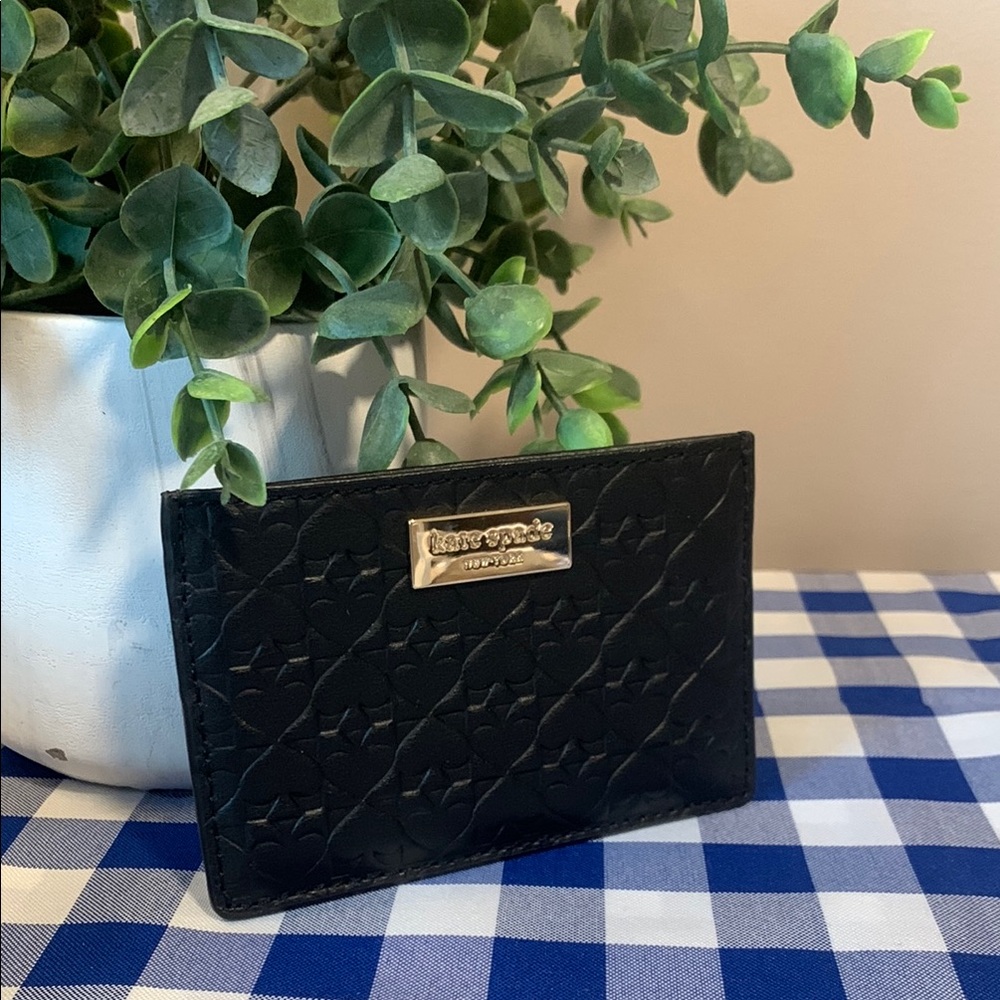 Kate Spade Black Embossed Card Holder
